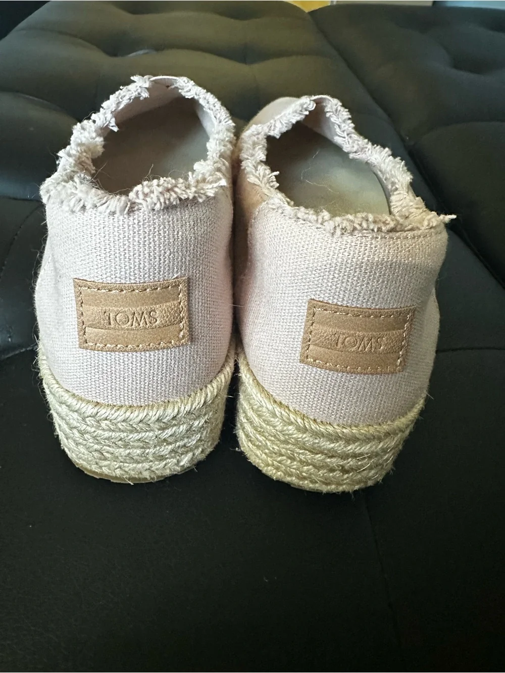 TOMS Pink Canvas Platform Espadrille Slip-On Shoes – Women’s 8
